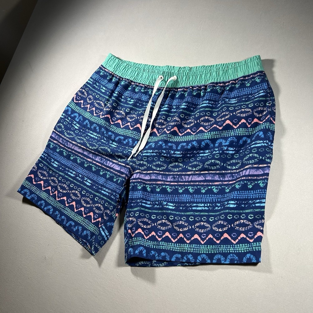 Chubbies The Favs Swim Trunks Mens XXL Navy Batik Print 7” Unlined Drawstring